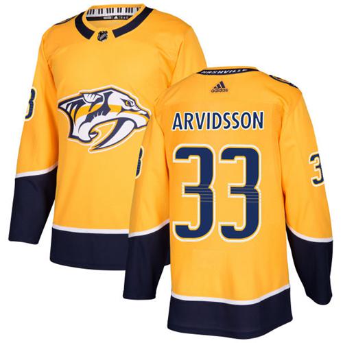 Adidas Nashville Predators #33 Viktor Arvidsson Yellow Home Authentic Stitched Youth NHL Jersey->youth nhl jersey->Youth Jersey